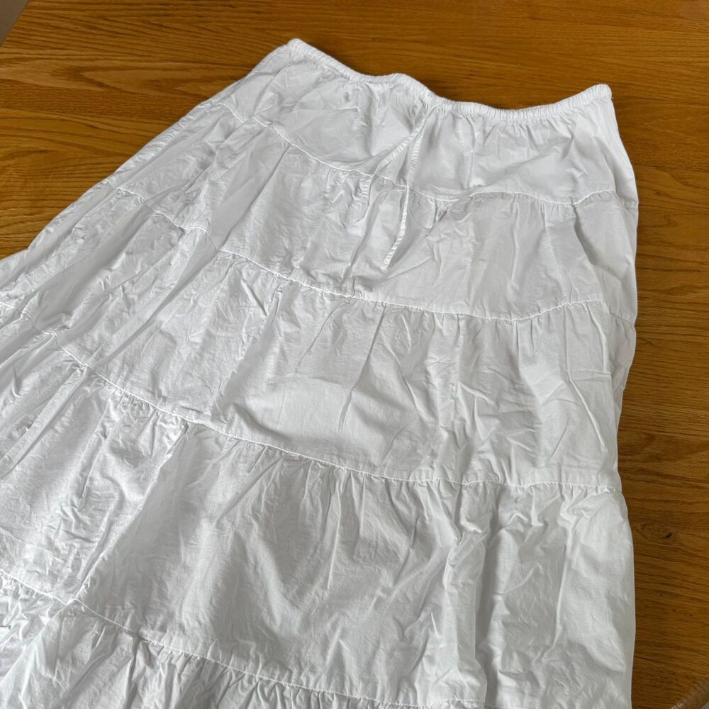 Zara Poplin Tired Skirt White